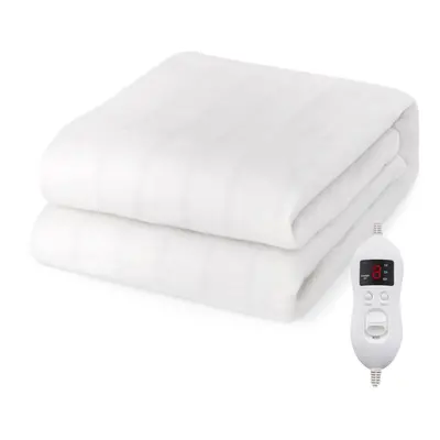 Double Electric Heated Mattress Blanket Temp Washable W/ Timing