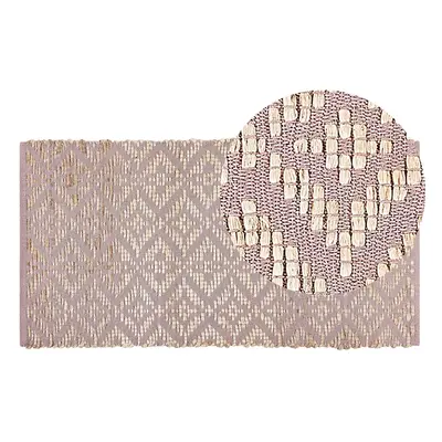 Cotton Area Rug x cm Beige and Pink GERZE