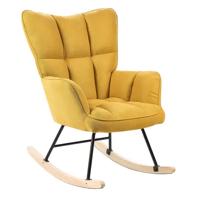 Rocking Chair OULU Fabric Yellow