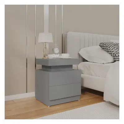 vidaXL Bedside Cabinet Grey Chipboard Telephone Stand Side Table Furniture