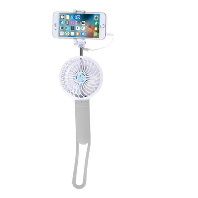 (Grey) Portable Desktop Handheld Doughnut Design Base LED Night Fan