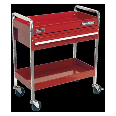 Trolley 2-Level Heavy-Duty with Lockable Drawer