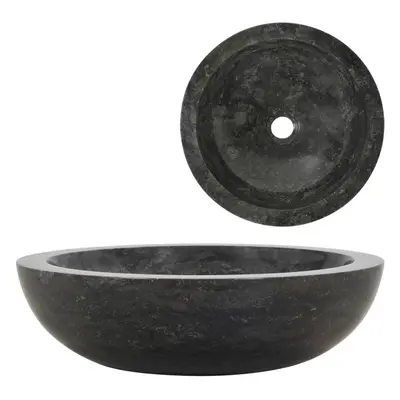 vidaXL Sink 40x12cm Marble Black Bathroom Natural Stone Wash Bowl Basin Unit