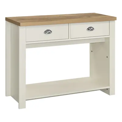 Birlea Highgate Drawer Console Table - Cream & Oak - Farmhouse Style