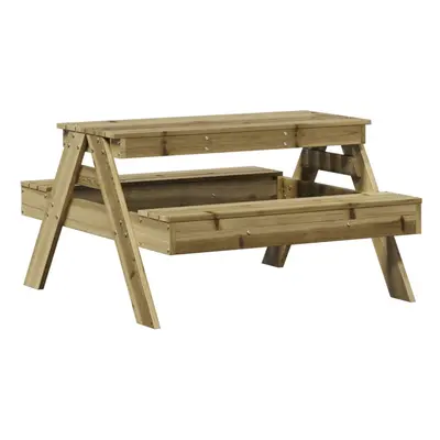 vidaXL Picnic Table for Kids Sand and Water Play Table Impregnated Wood Pine