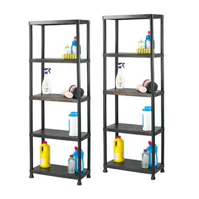 KCT Tier Plastic Shelving Garage Shelves Home Storage Unit - Pack of