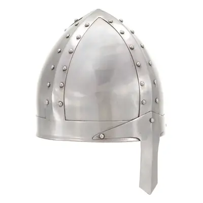 vidaXL Medieval Knight Helmet LARP Replica Silver Steel Armour Warrior Weapon