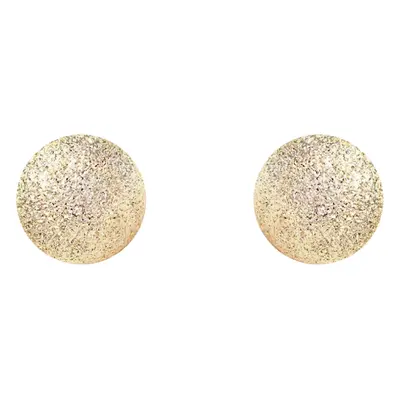 Jewelco London Ladies 9ct Yellow Gold Moondust Frosted Ball Stud Earrings - 6mm - SENR02208