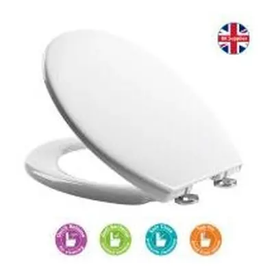 Croydex Eldon White Soft Close Toilet Seat Anti Bacterial coated