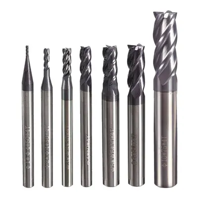 7pcs 1-10mm Flutes End Mill Cutter Tungsten Carbide Milling CNC Tool