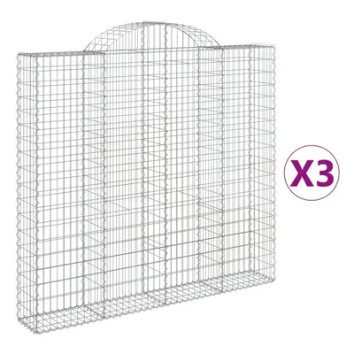 (200 x x 180/200 cm/ pcs) vidaXL Arched Gabion Basket Stone Basket Gabion Retaining Wall Galvani