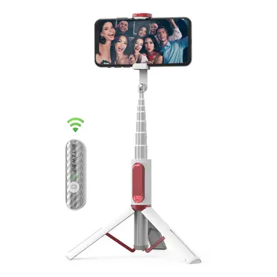 (White) All In One Portable bluetooth Selfie Stick