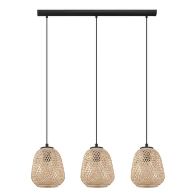 Hanging Ceiling Pendant Light Round Wicker Shade x 40W E27 Kitchen Island