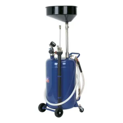 90L Mobile Oil Drainer with Air Discharge - Height Adjustable- Dipstick Probes