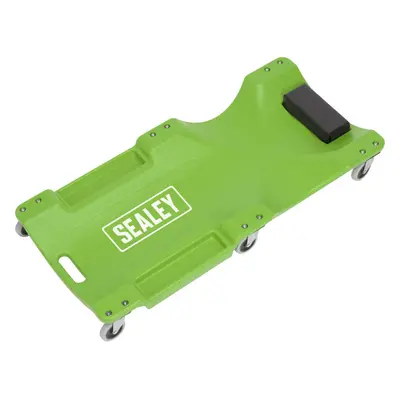 Green One Piece Composite Creeper - x 75mm Castors - Padded Headrest - Polymer