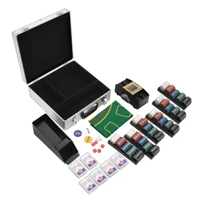 (chip (4 g), piece) vidaXL Poker Chip Set Poker Set Decks Card Shoe Card Shuffler Blackjack Set