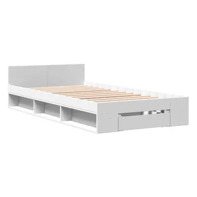 (white, x cm) vidaXL Bed Frame with Drawers Bed Base Smoked Oak 200x200 cm Engineered Wood