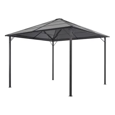 Garden Furniture Set Gazebo with Roof Aluminium 3x3 m Black