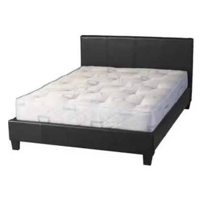 Prado 5' Bed Black Faux Leather (Mattress not included)