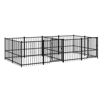 (388 x 193.5 x cm) vidaXL Outdoor Dog Kennel Steel Dog Crate Pet Cage Puppy Enclosure Multi Size