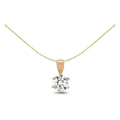 Jewelco London Ladies Solid 18ct Yellow Gold Claw Set Round G SI1 0.1ct Diamond Solitaire Charm 