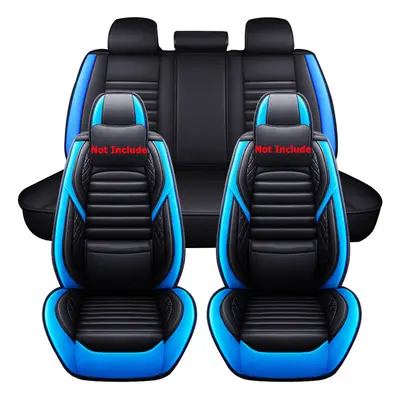 (Black & Blue) 5D Universal Seats Car Full Seat Covers PU Leather Seat Cushion Non-slip Protecto