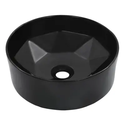 vidaXL Wash Basin 36x14cm Ceramic Black Bathroom Washroom Wash Bowl Sink Unit