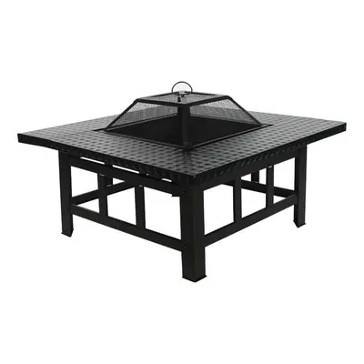 4 in Square Fire Pit, BBQ Grill, Ice Cooler, & Tabletop