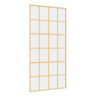 vidaXL Sliding Door Interior Barn Door Gold Clear ESG Glass and Aluminium