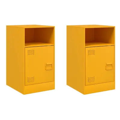 (mustard yellow, pcs) vidaXL Bedside Cabinets Bed Table Nightstand Side Table Bed Cabinet Steel