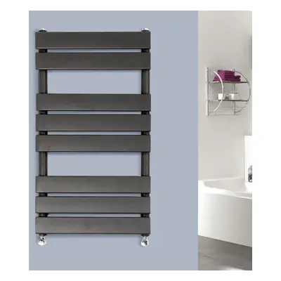 (800x450mm) WarmeHaus Flat Panel Anthracite Bathroom Heated Towel Rail Ladder Radiator Warmer