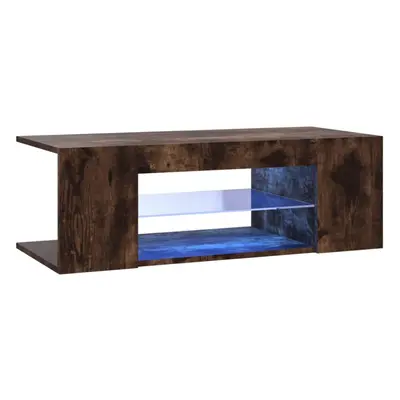 (Smoked oak) vidaXL TV Cabinet with LED Lights 90x39x30 cm Bedroom Furniture Multi Colours