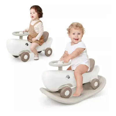 Kids 3-in-1 Convertible Rocking Horse & Sliding Car Indoor Outdoor