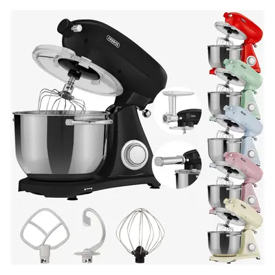 Retro Stand Mixer Food Processor 1800W Black | Mixer with 6L Stainless Steel Mixing Bowl | Silen