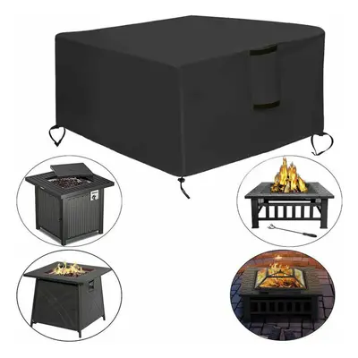 (M) 30~50" Oxford Cloth Fire Pit Cover Patio Square Table Cover Grill BBQ Gas Waterproof Anti Cr