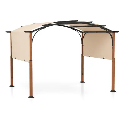 300x360cm Retractable Pergola Arched Patio Pergola Outdoor Gazebo