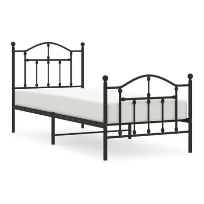 (black, x 190/with headboard & footboard) vidaXL Metal Bed Frame Bedroom Platform Bed Base Bedst