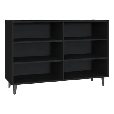 vidaXL Sideboard Black Engineered Wood Book Storage Cabinet Indoor Furniture