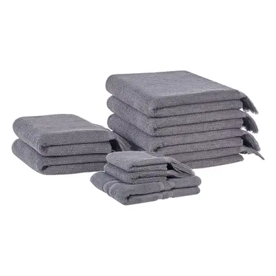 Set of Cotton Terry Towels Grey ATIU