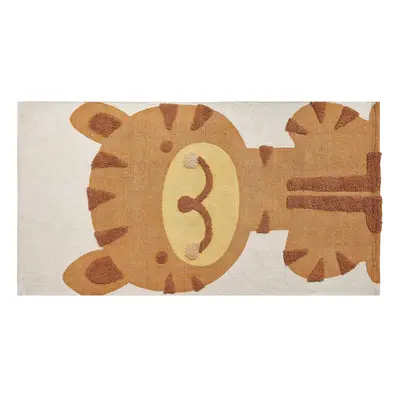 Cotton Kids Rug Tiger Print x cm Multicolour SIGLI