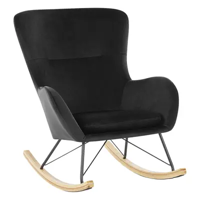 Rocking Chair ELLAN Velvet Black