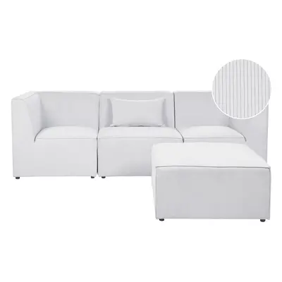 3 Seater Modular Jumbo Cord Sofa with Ottoman Off White LEMVIG