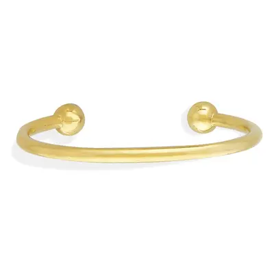 Jewelco London Ladies 9ct Yellow Gold Solid Wire Torque Bead Bangle Bracelet 4mm - BNNR02657