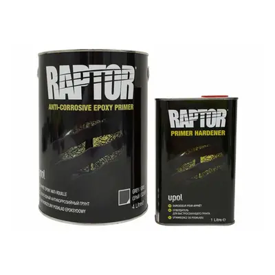 U-Pol Raptor Anti Corrosive Epoxy Primer Grey litre Kit plus hardener Upol