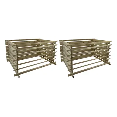 Set of Wooden Slatted Garden Composters (65cm x 120cm)