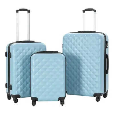 vidaXL Piece Hardcase Trolley Set Blue ABS Travel Luggage Bag Suitcase Box