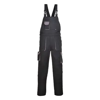 (S x Regular, Black/Grey) Portwest Contrast Bib & Brace / Workwear (Pack of 2)