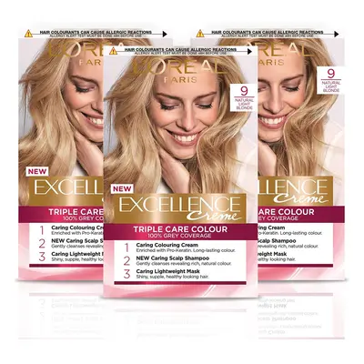 L'Oreal Paris Excellence CrÃ¨me Blonde Permanent Hair Dye, Up to 100% Grey Hair Coverage, Natura