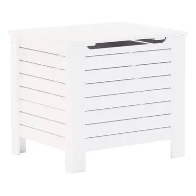 vidaXL Storage Box with Lid Blanket Box Storage Chest White Solid Wood Pine