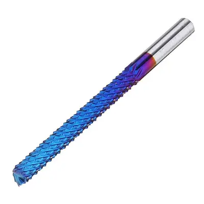 6mm Shank 52mm Tungsten Carbide Milling Cutter Blue Nano Coated End Mill